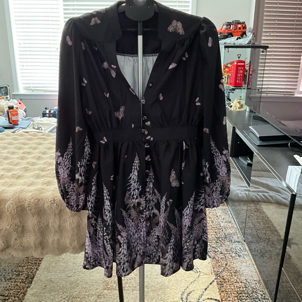 Black and Purple Butterfly Dress